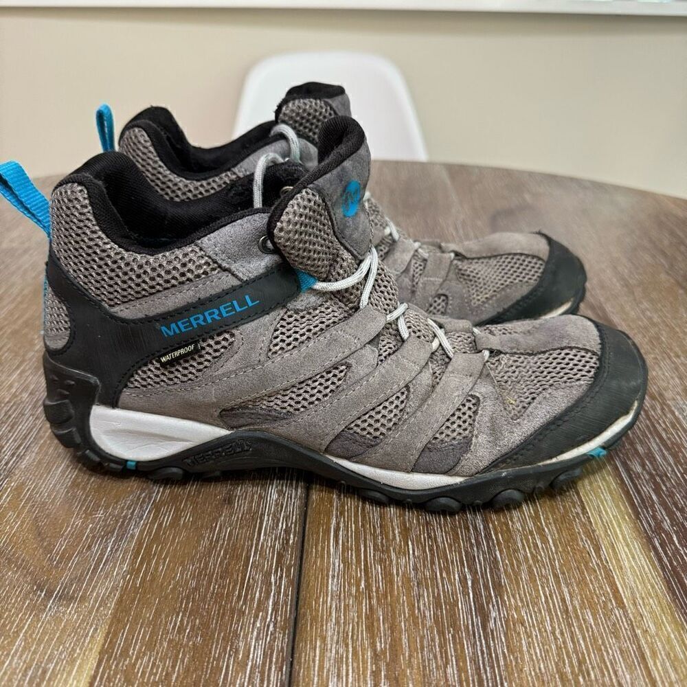 Merrell Women's Alverstone Mid Hiking Boots Grey/Teal Sz 10